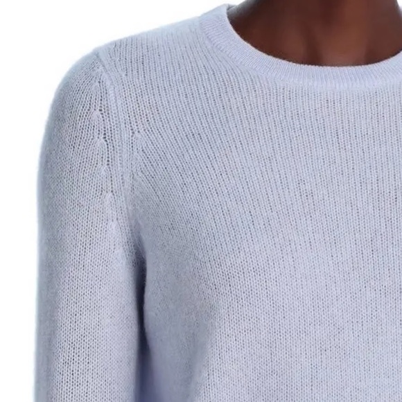 C by Booomingdale’s 2-Ply Cashmere Crewneck Sweater in Serenity Blue Size Large - Picture 3 of 11